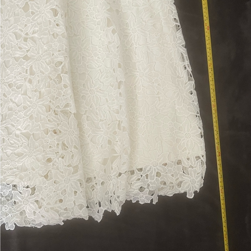 Spectacular David's Bridal Ivory Floral Lace Gown - Picture 8 of 16